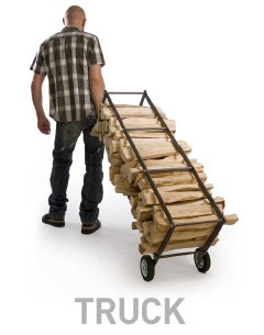 Soluzione arredo per la legna con ruote Truck
