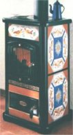 Stufa con rivestimento in ceramica